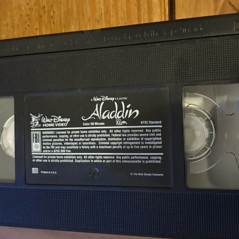 Disney Aladdin Classic Black VHS